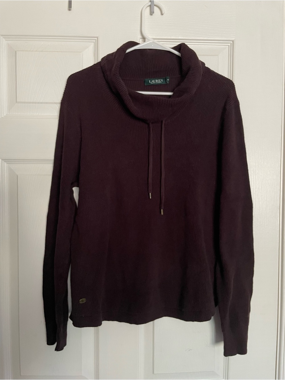 Ralph Lauren Polo Juniors XL Brown Mock Neck Knit Sweater